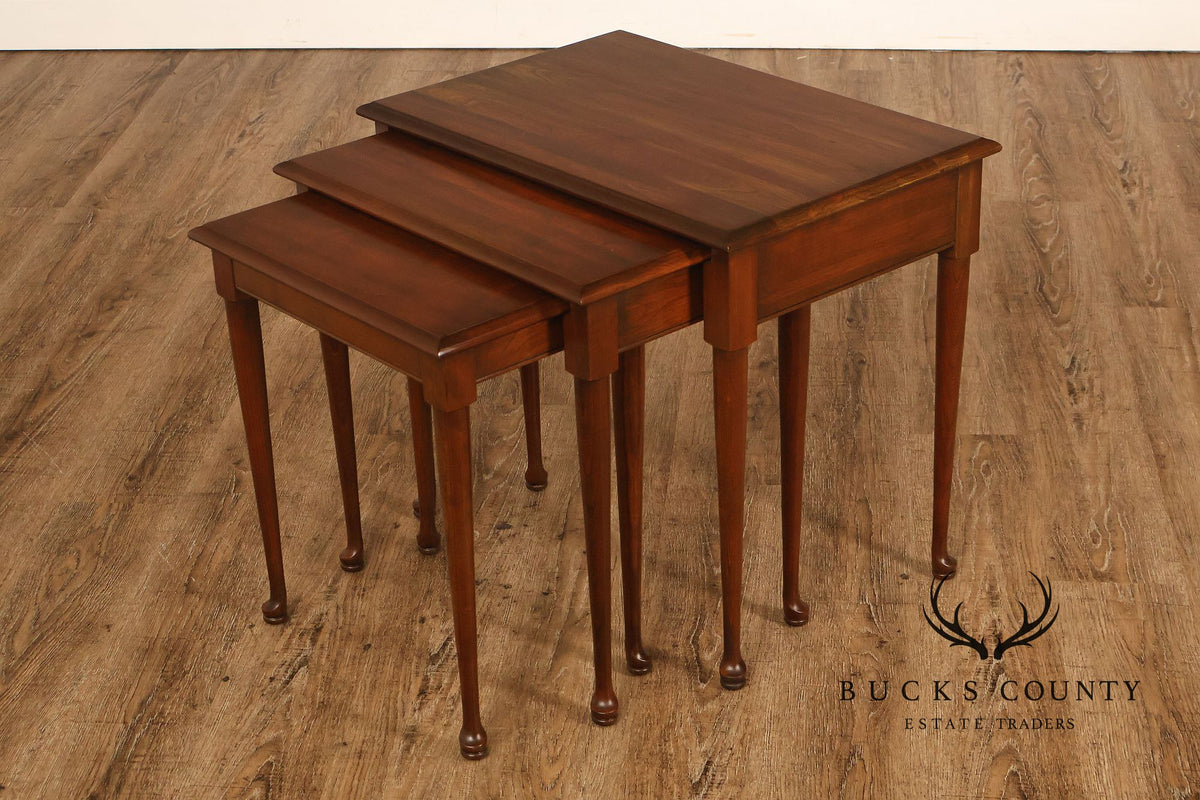 Traditional Mahogany Three Piece Nesting Table Set