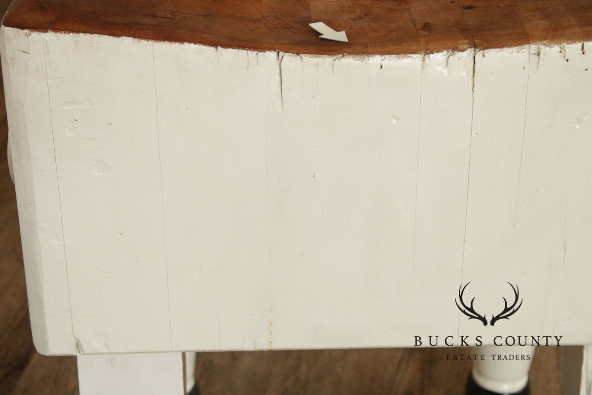 Vintage Painted Butcher Block Table