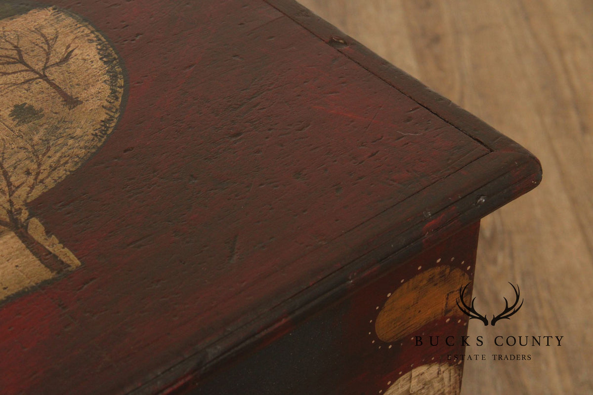 Antique Folk Art Painted Blanket Chest