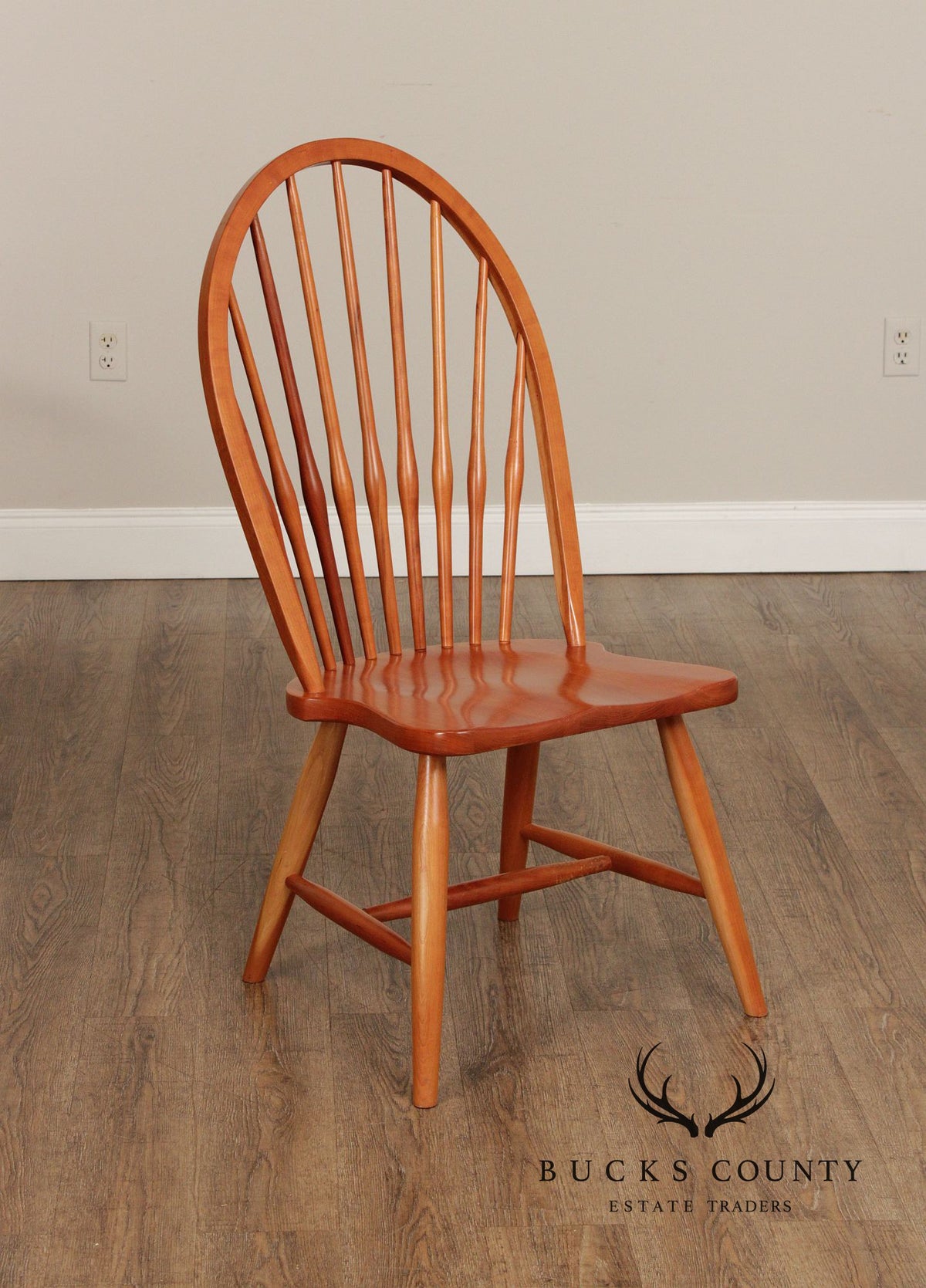 Daniel's Amish Set of Four Cherry Windsor Dining Chairs