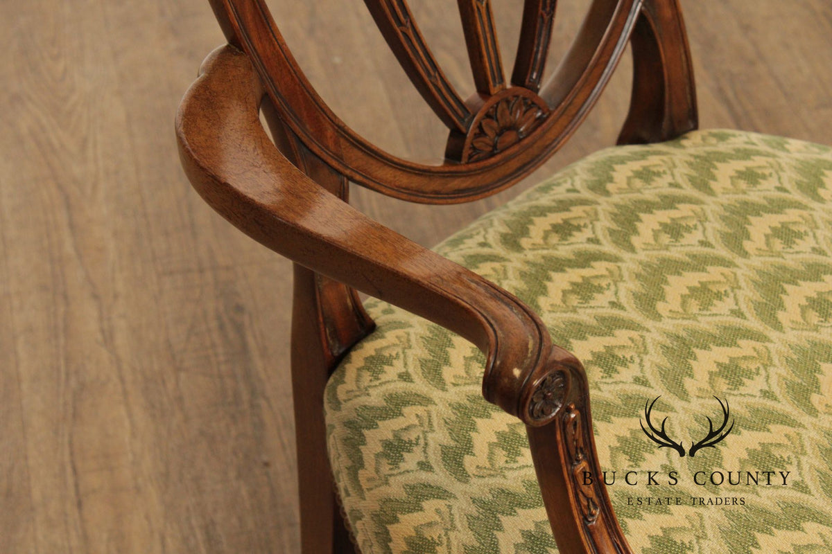 Hepplewhite Style Pair of Mahogany Armchairs