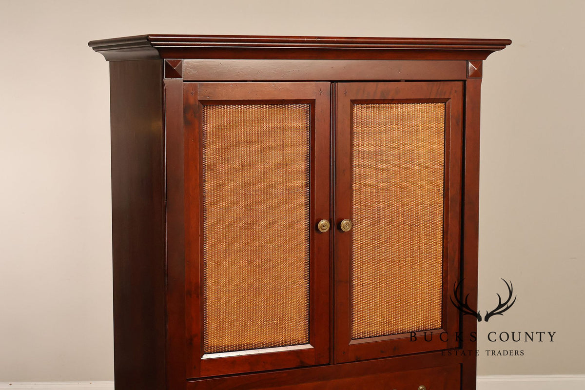 Grange French Louis Philippe Cherry Cane Door Armoire Cabinet