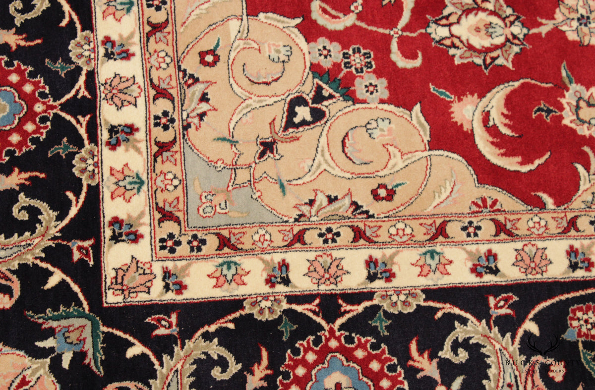 Persian Kashan Large Woven Wool Area Rug, 13' x 9'