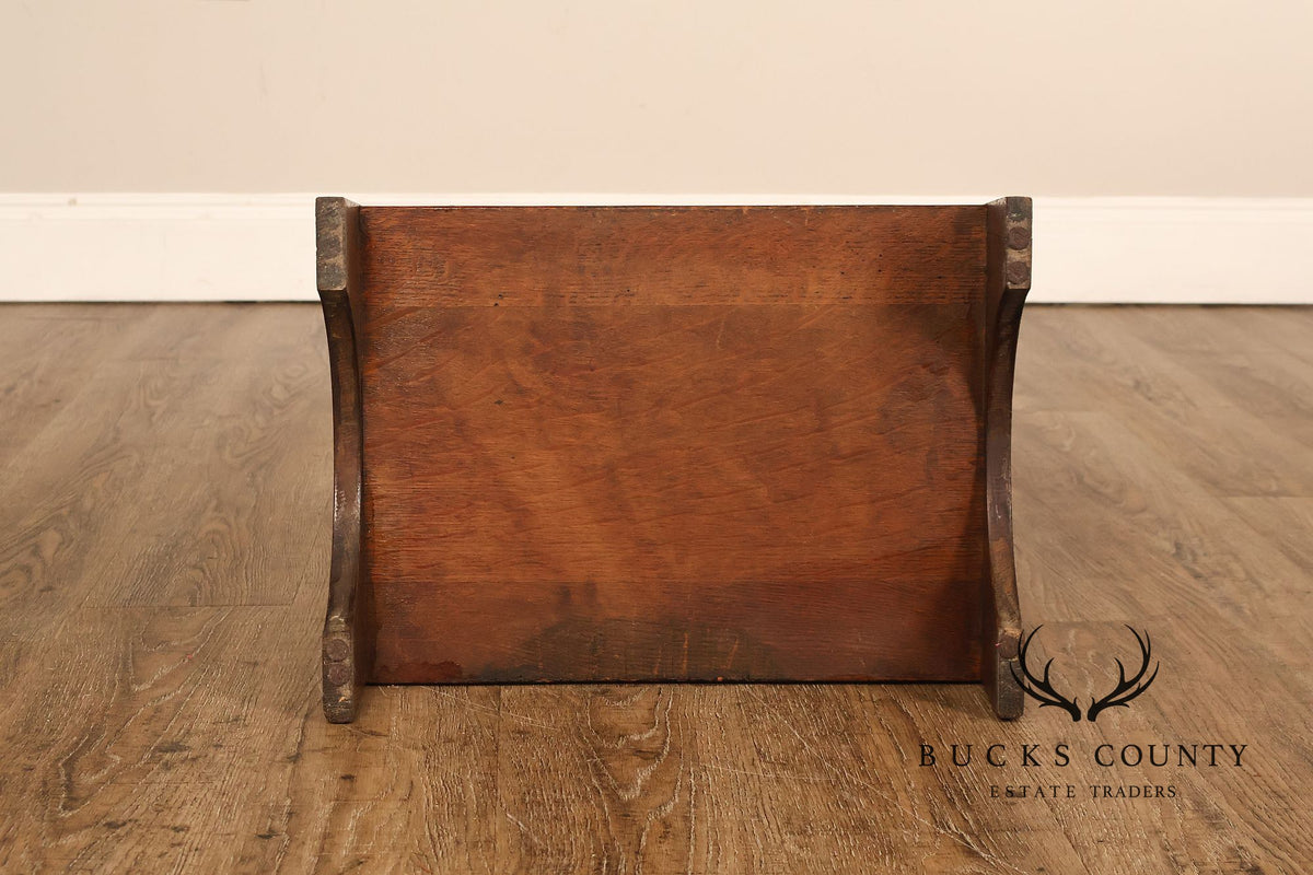 Antique Arts And Crafts Book Trough Magazine Stand