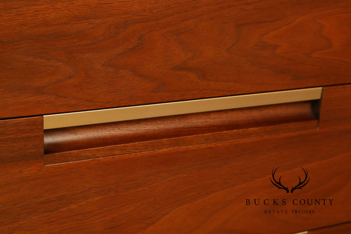 Mid Century Modern Walnut Double Dresser