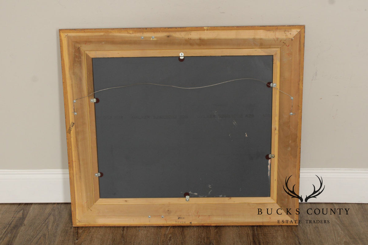 Vintage Carved Giltwood Beveled Wall Mirror