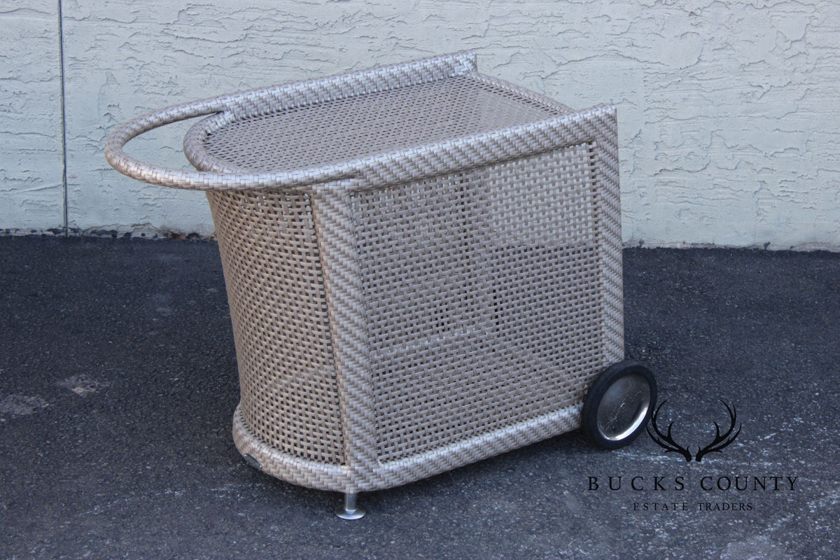 Dedon Contemporary Outdoor Patio Bar Cart