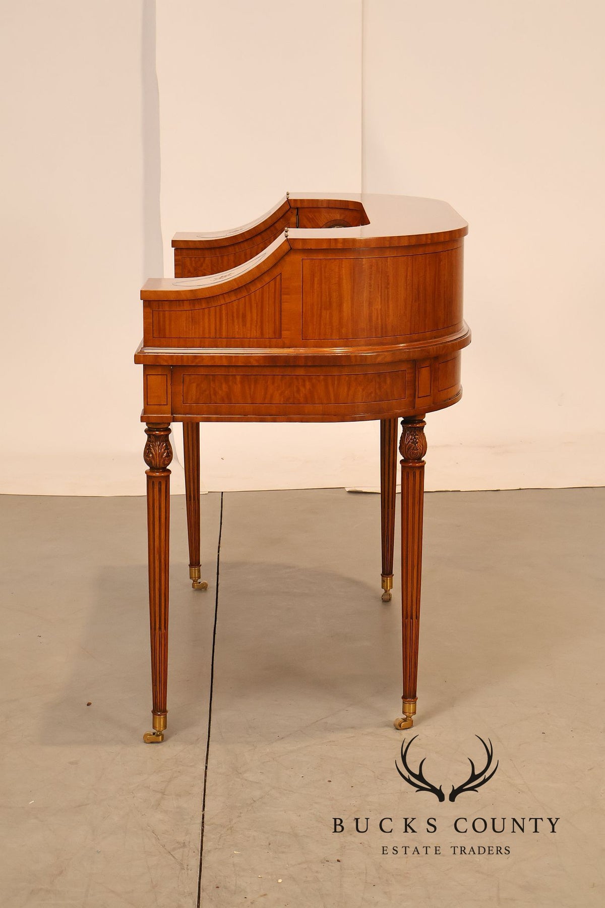 Maitland Smith Regency Style Satinwood Carlton House Writing Desk