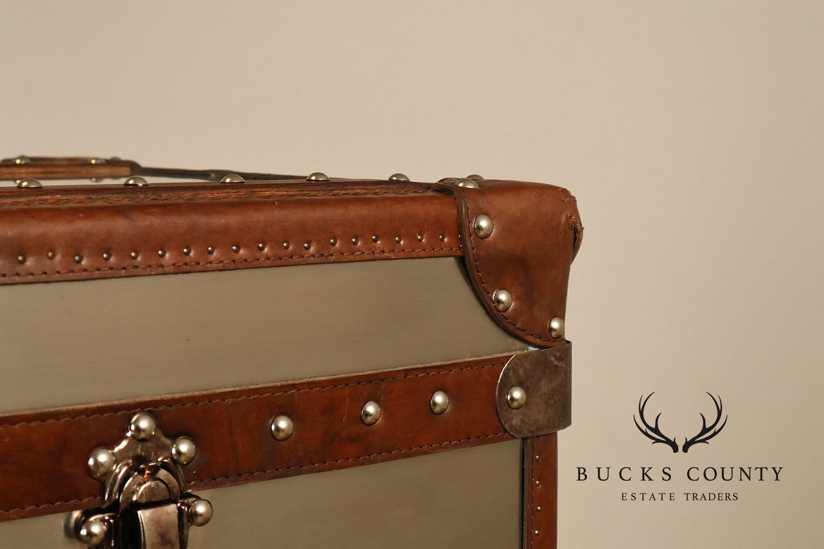 Restoration Hardware 'Mayfair' Steel and Leather Chest of Drawers
