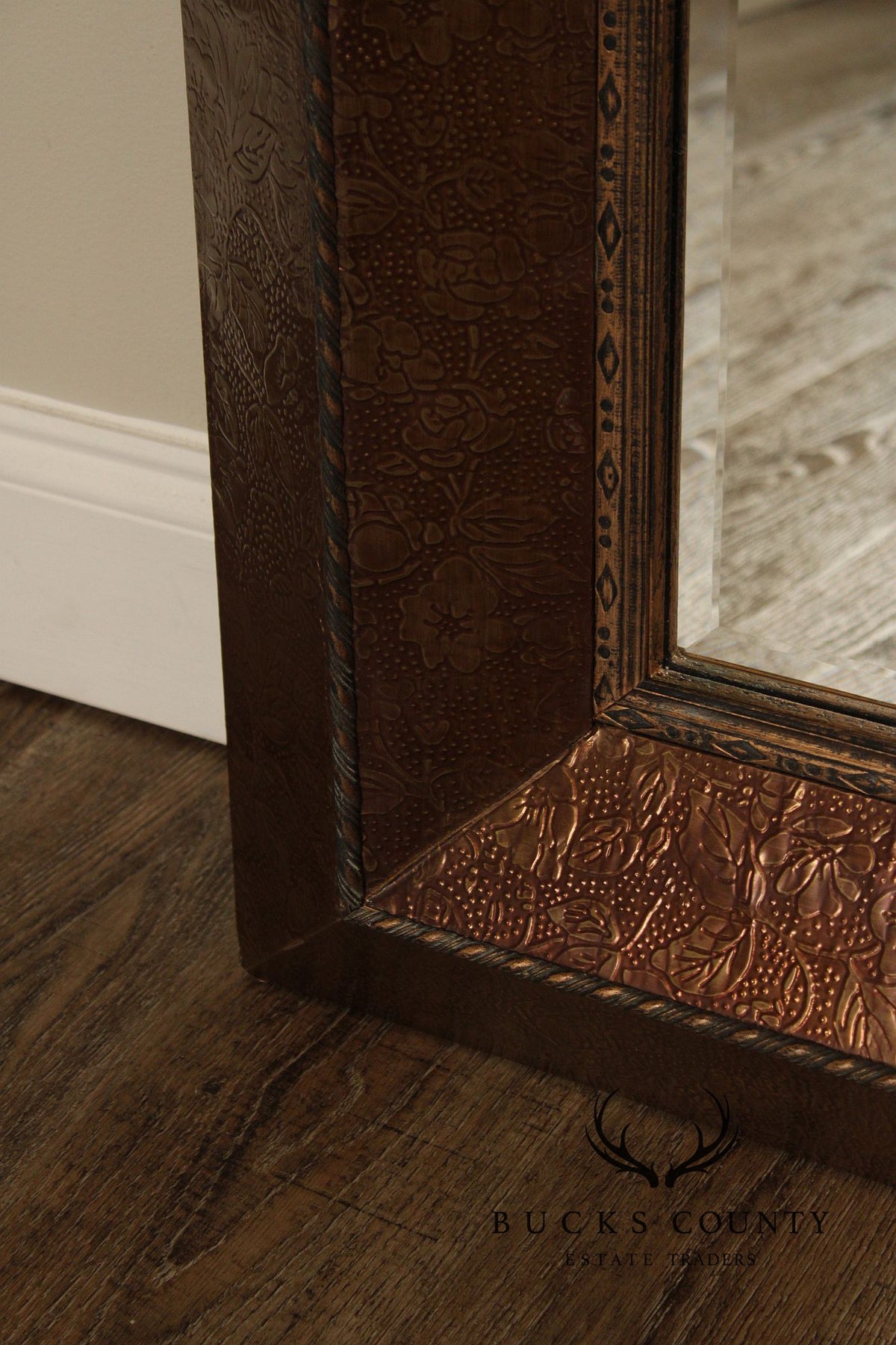 Howard Elliot Collection Chased Embossed Metal Wall Mirror