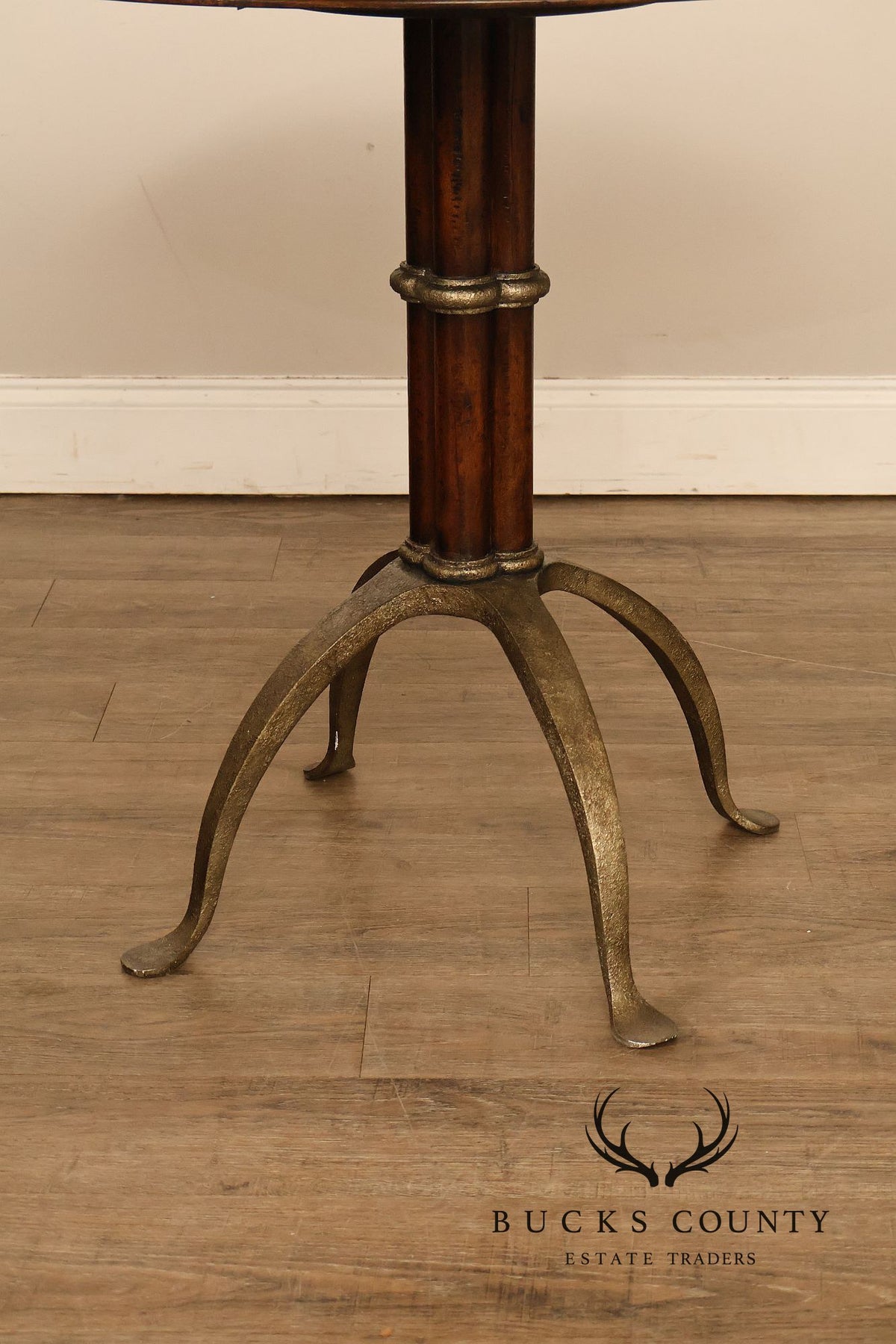 Theodore Alexander Pair Of Round L'Usine Bistro Accent Tables
