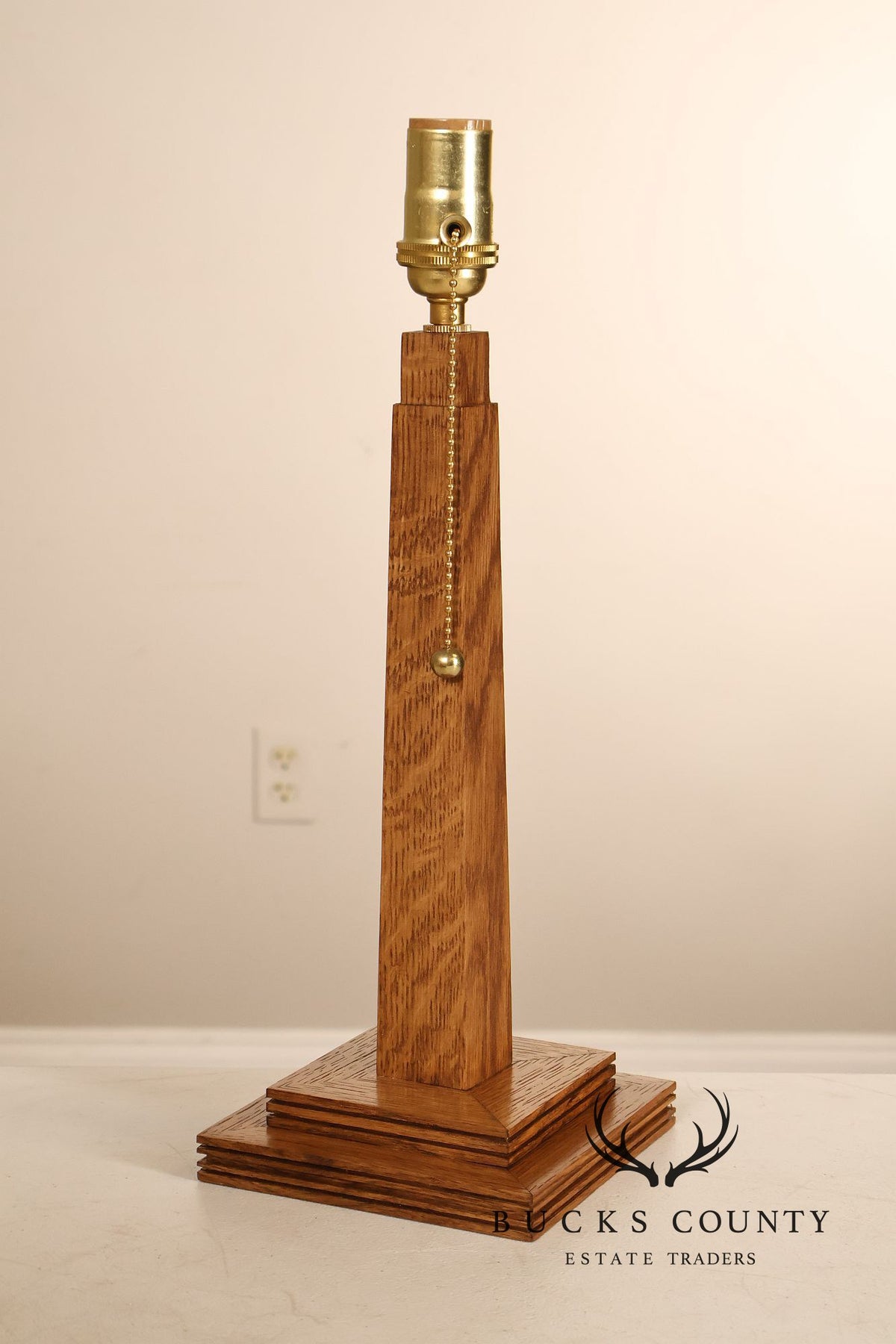 Mission Accomplished Arts And Crafts Style Oak and Mica Desk Lamp