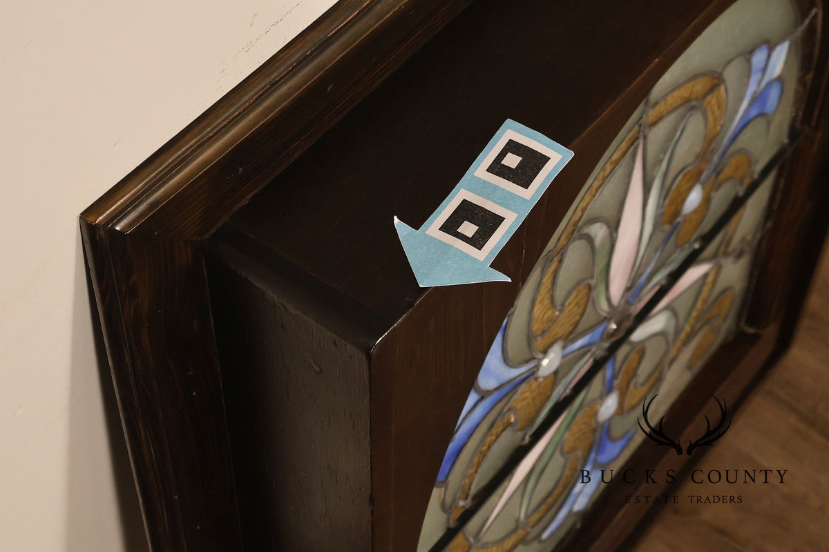 Illuminated Stained Glass Decorative Wall Panel In Wood Frame