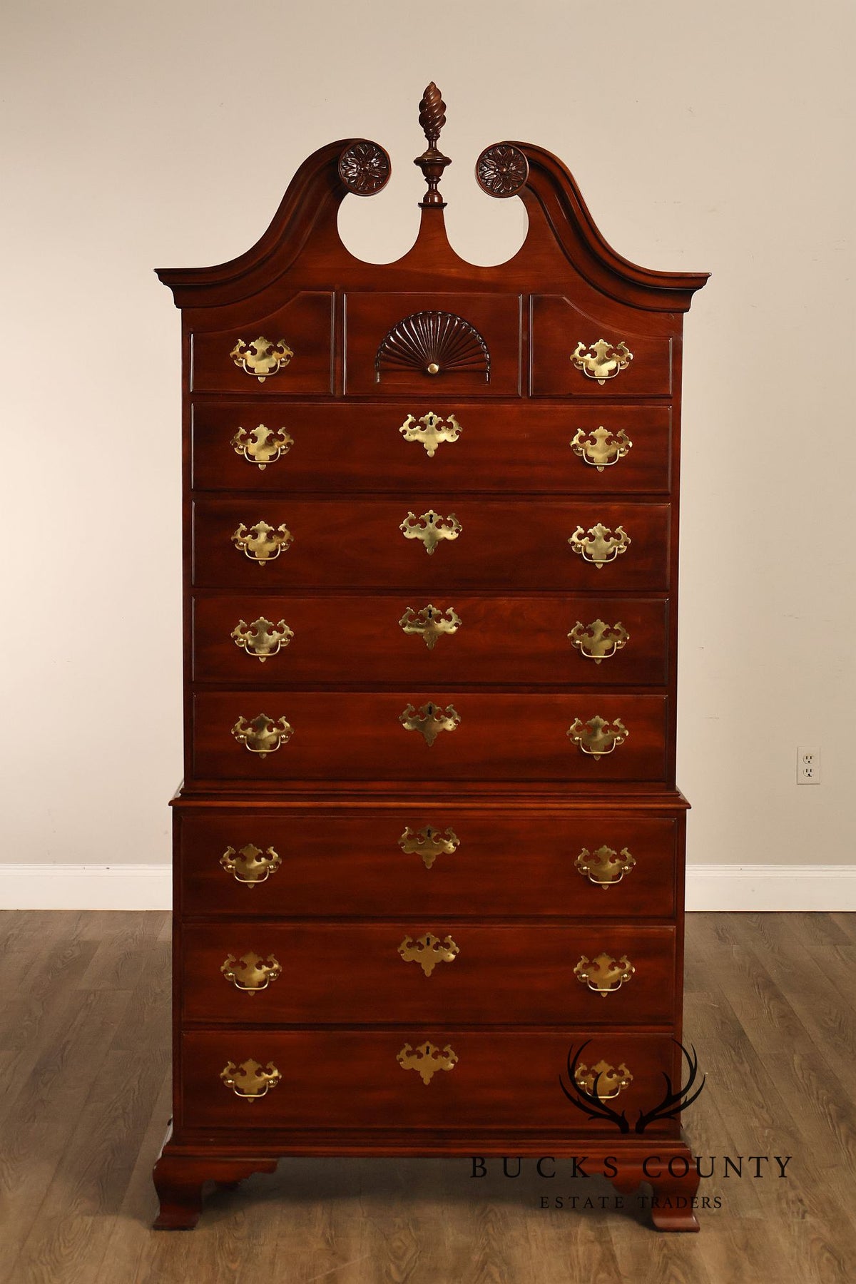 Statton Private Collection Queen Anne Style Solid Cherry Highboy Chest