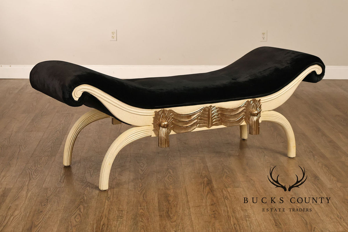 Italian Regency Style Partial Gilt Chaise Bench
