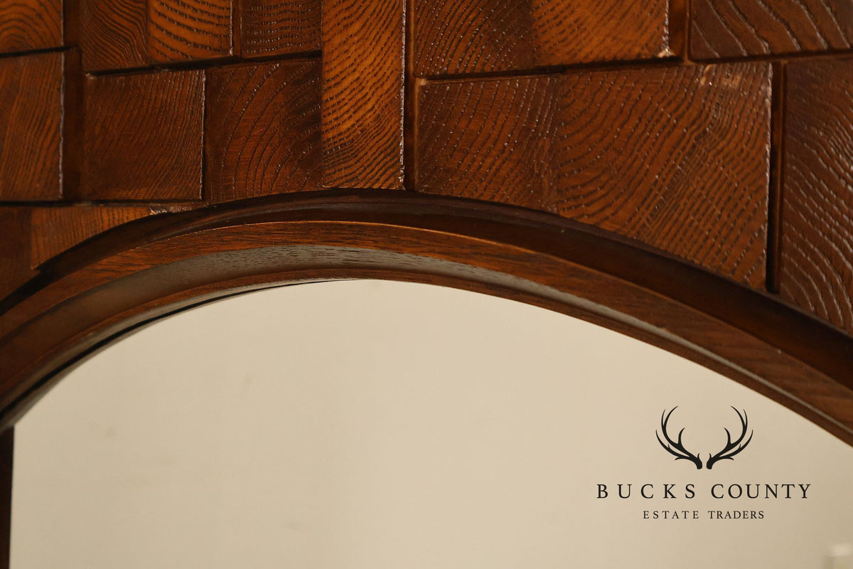 Mid Century Modern Brutalist Arched Wall Mirror
