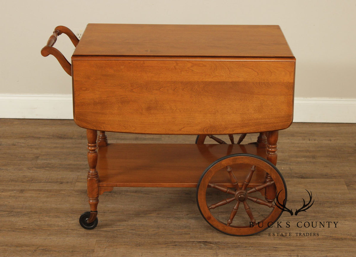 Ethan Allen Early American Maple Drop-Leaf Tea Cart