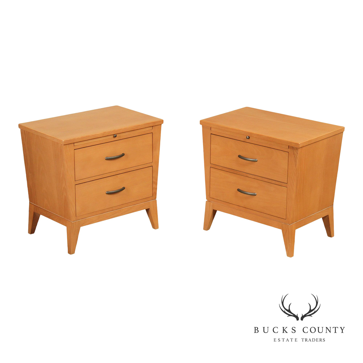 Ethan Allen Horizon Collection Pair Of Two Drawer Nightstands