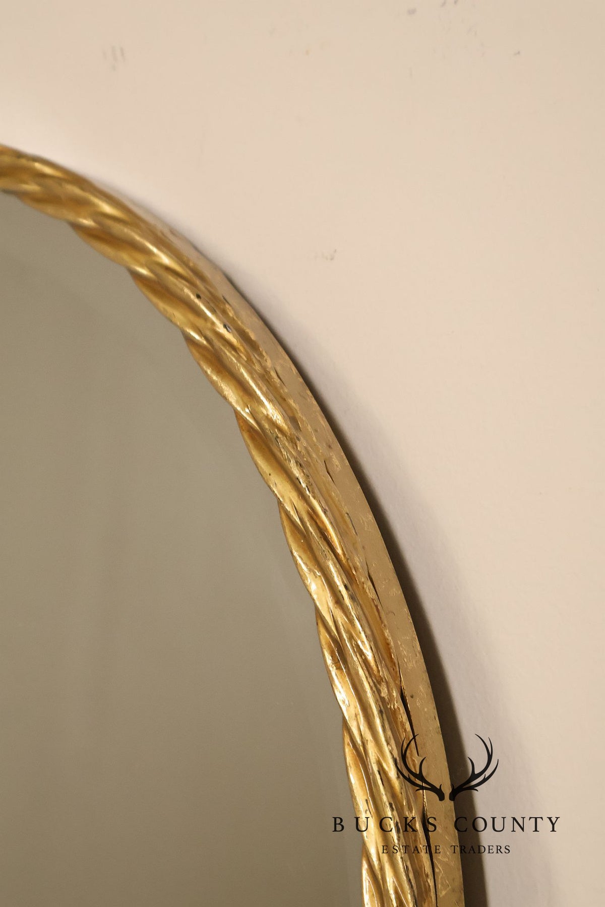 Contemporary Round Rope Twist Wall Mirror