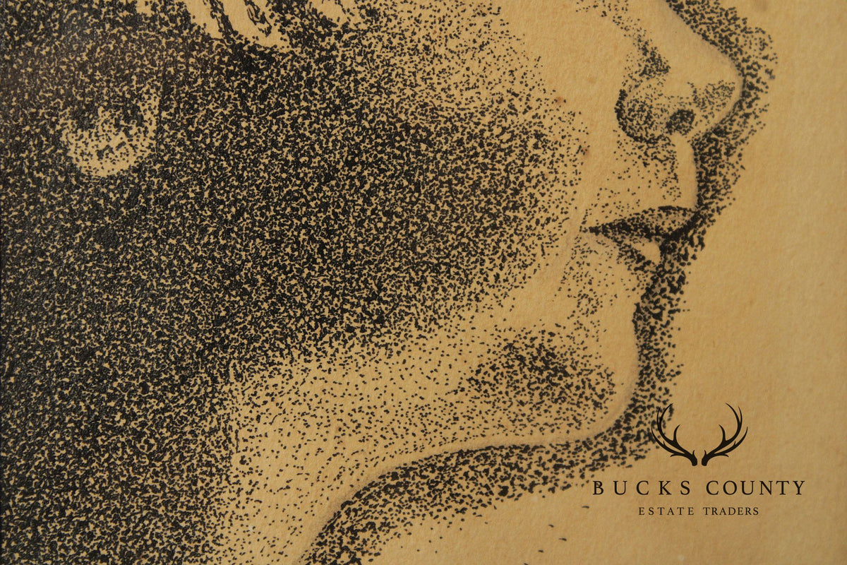 Davetta Greenberg Ink Stipple Drawing, Child's Portrait