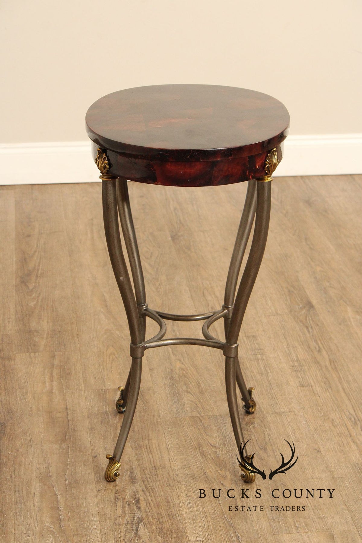 Ethan Allen Hollywood Regency Style Oval Top Side Table