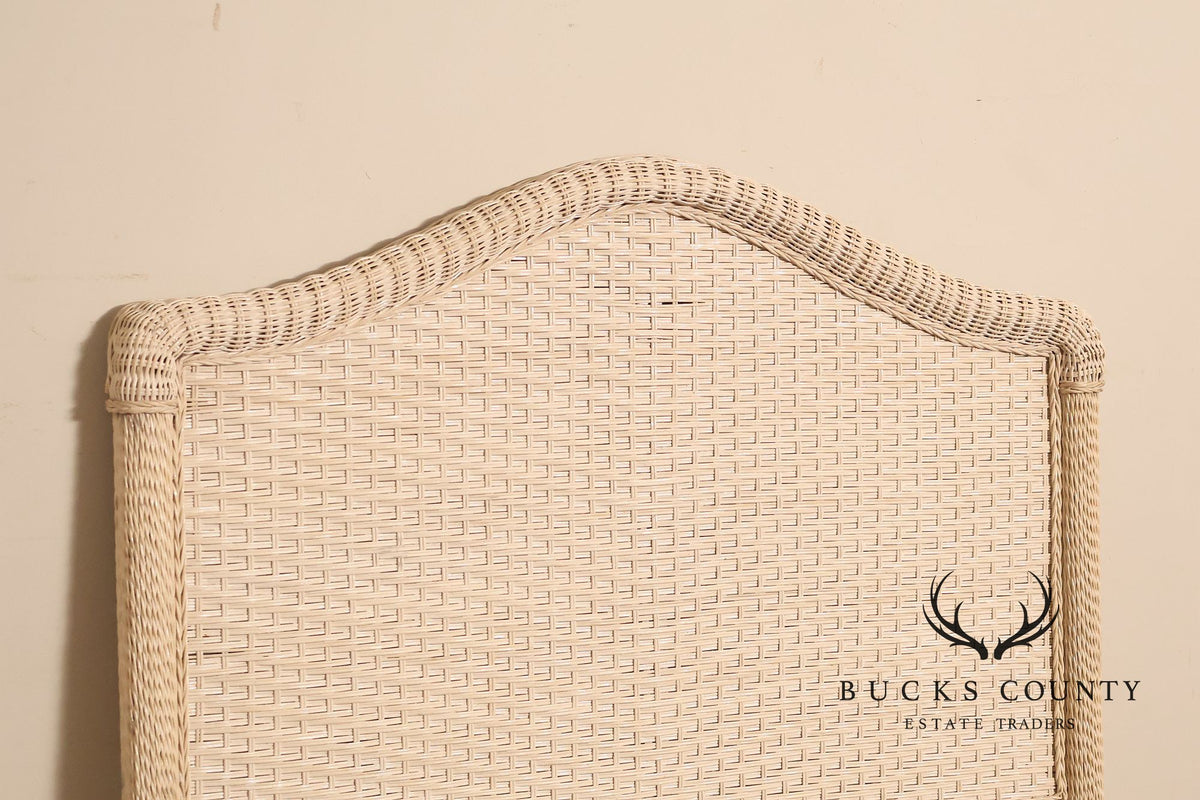 Coastal Style Vintage Full  Wicker Headboard