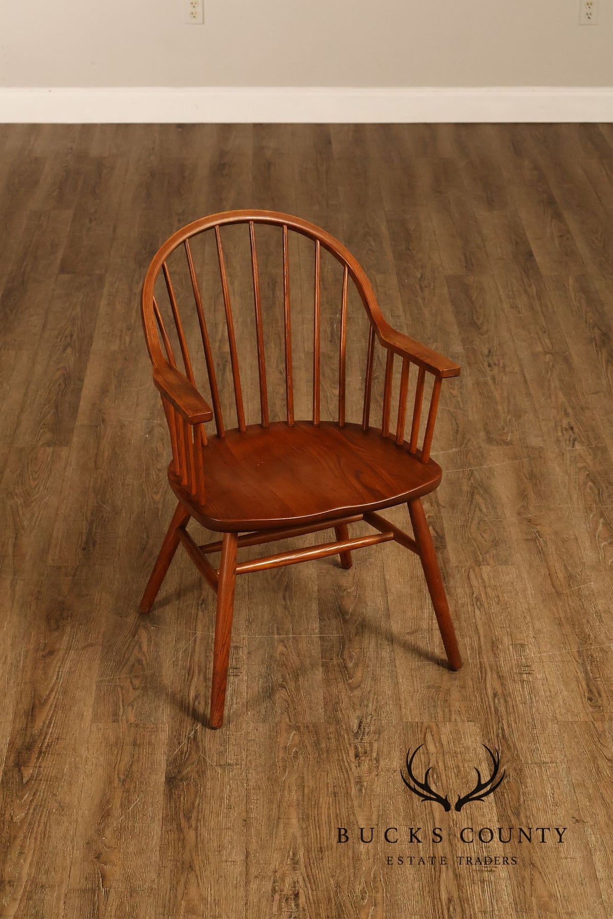 Claude Bunyard Design Set Of Four Windsor Style Oak Armchairs