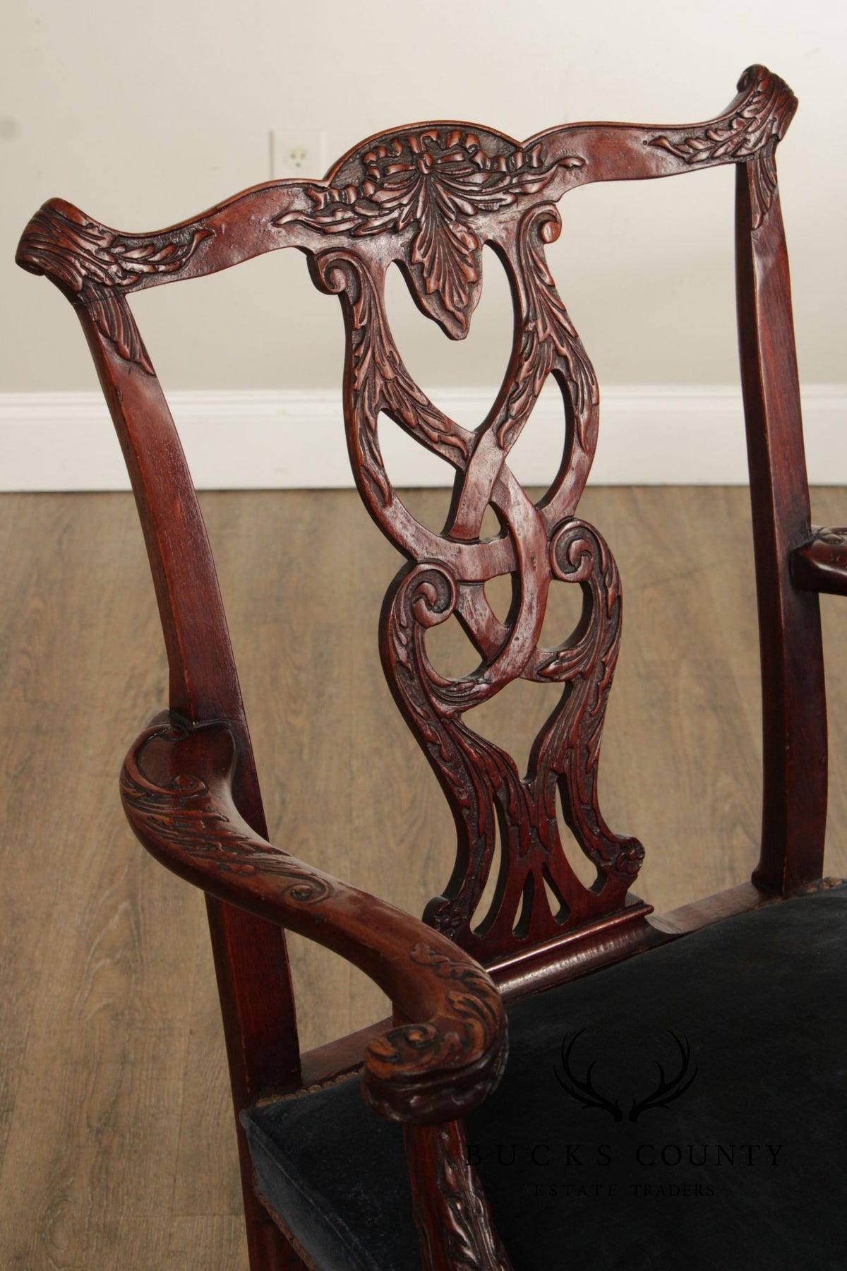 Chippendale Style Carved Mahogany Armchair