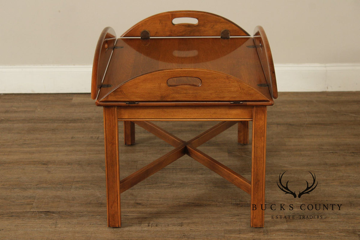 Ethan Allen 1776 Collection Chippendale Style Maple Butler’s Tray Coffee Table