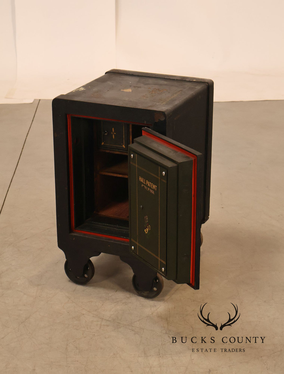 Antique Hall's Safe Company Iron Safe On Casters