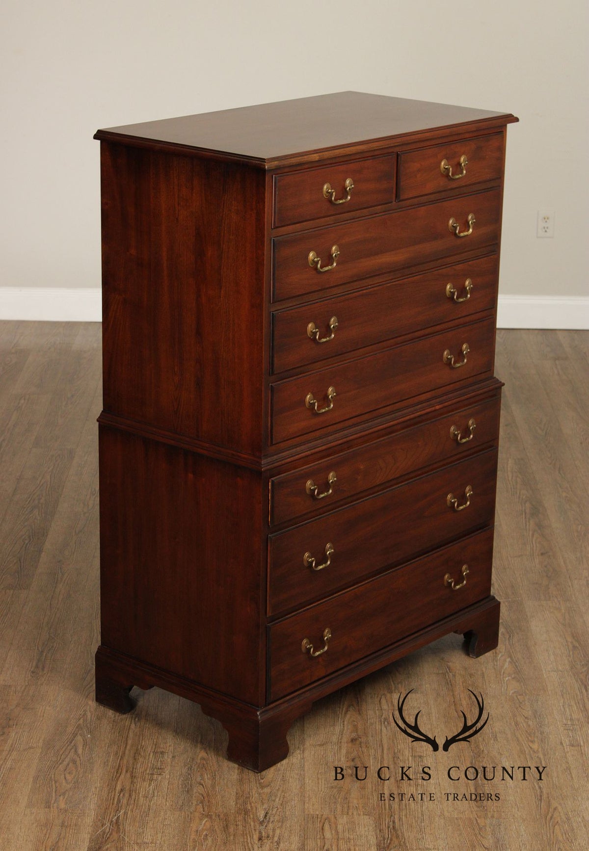Henkel Harris Chippendale Style Vintage Cherry Tall Chest