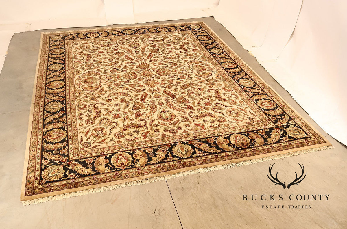 Persian Style Floral Wool Area Rug  12 inch x 15 inch 10 inch