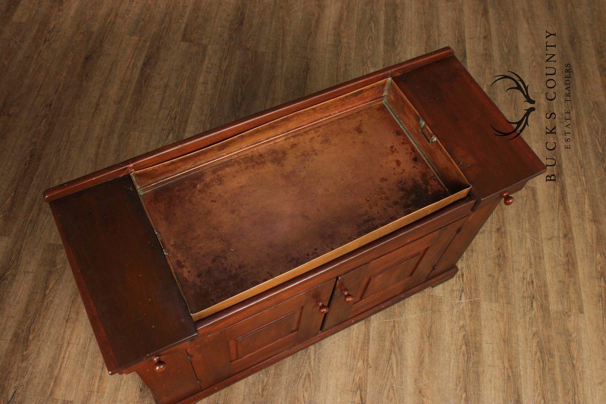 Antique Farmhouse Pine and Copper Dry Sink
