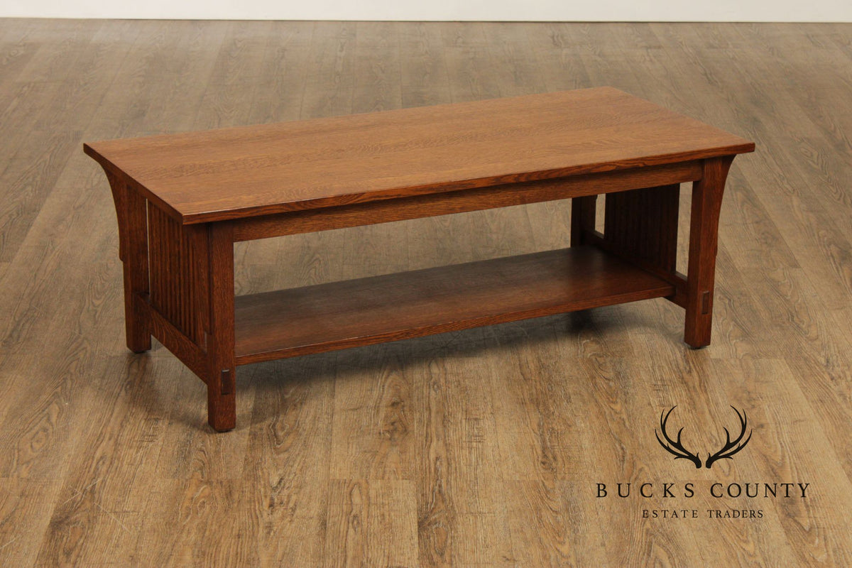 Stickley Mission Collection Oak Spindle Coffee Table