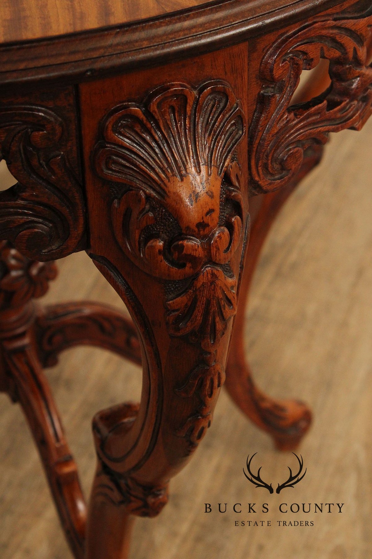 French Court Galleries Rococo Style Round Inlaid Side Table