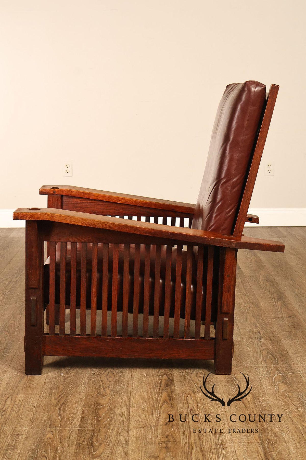 Antique Gustav Stickley No. 369 Mission Oak Reclining Morris Chair