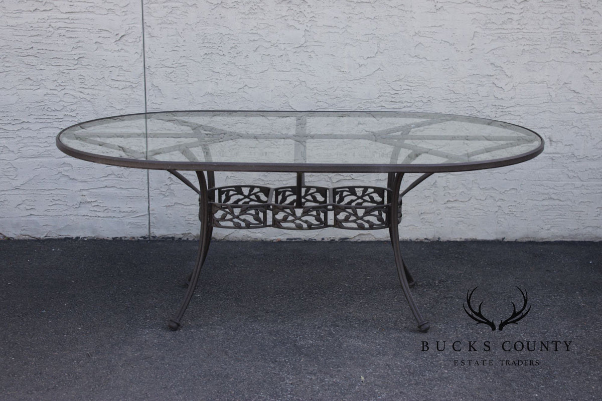Woodard Oval Glass Top Outdoor Dining Table