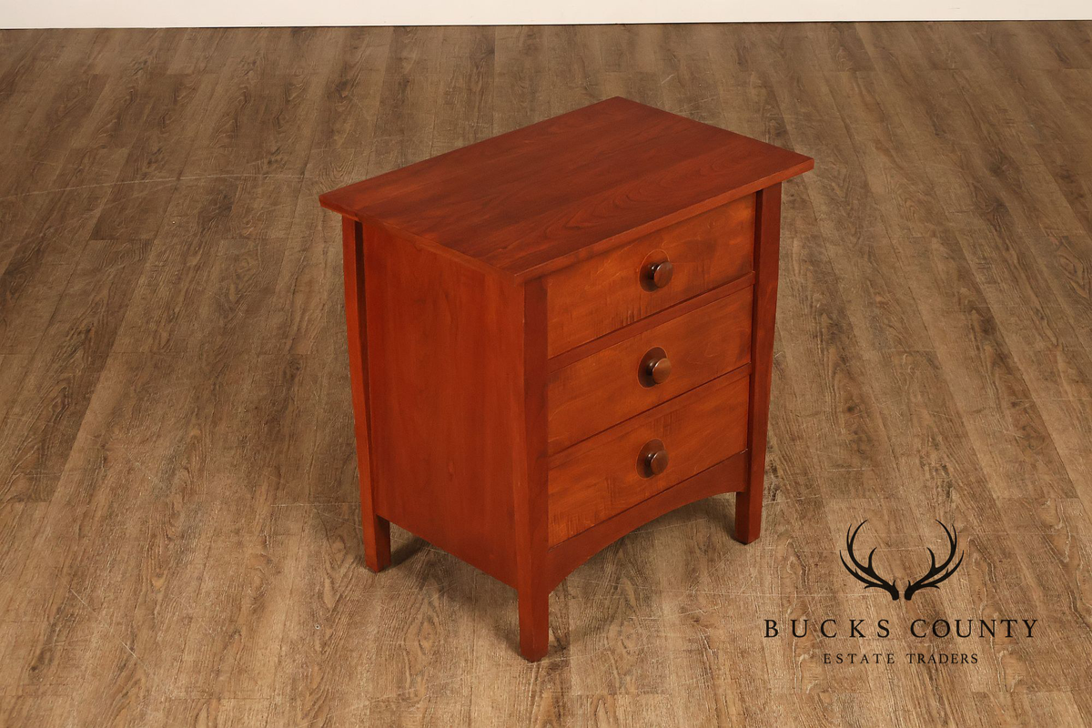 Stickley Mission Collection Harvey Ellis Cherry Three Drawer Nightstands