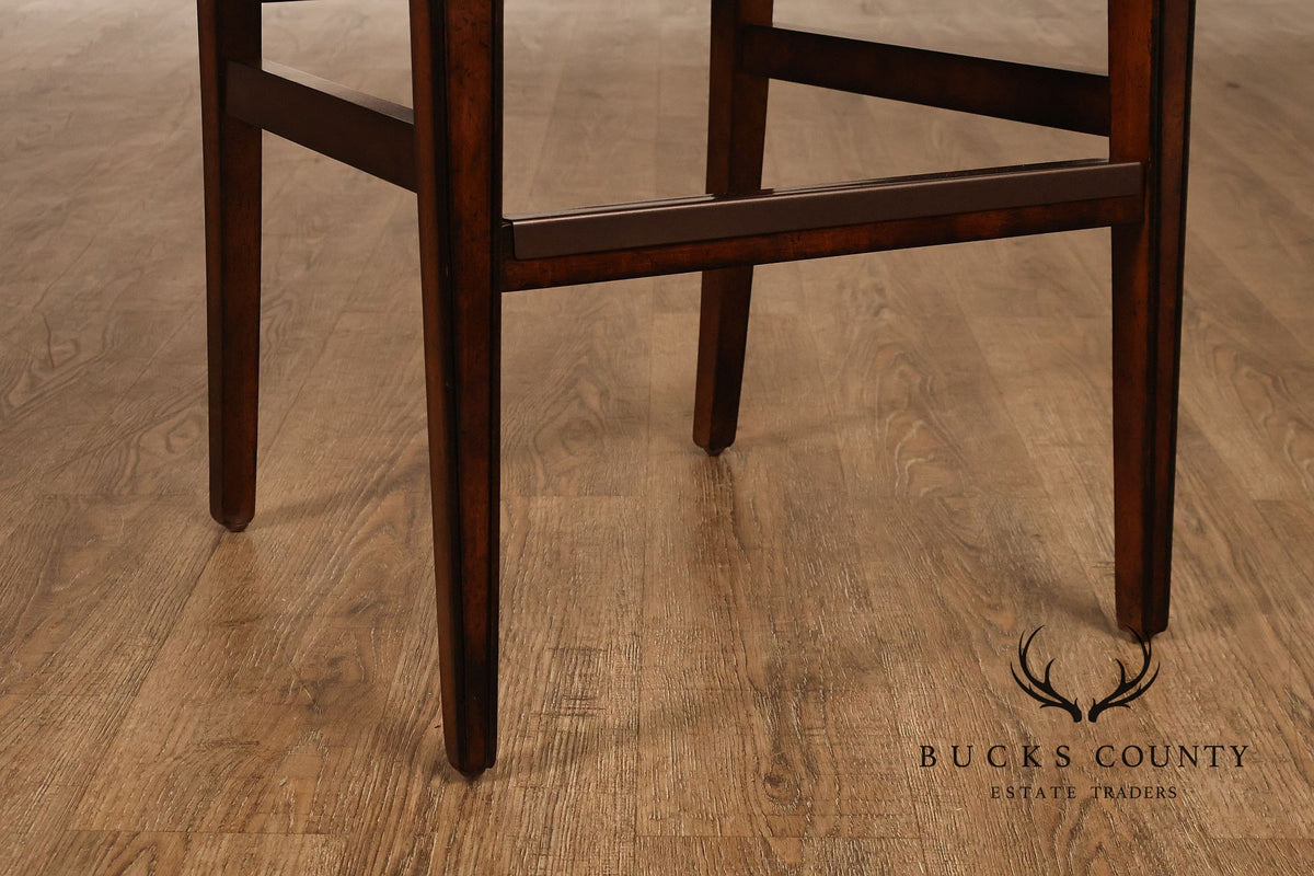 Contemporary Pair of Upholstered Bar Stools