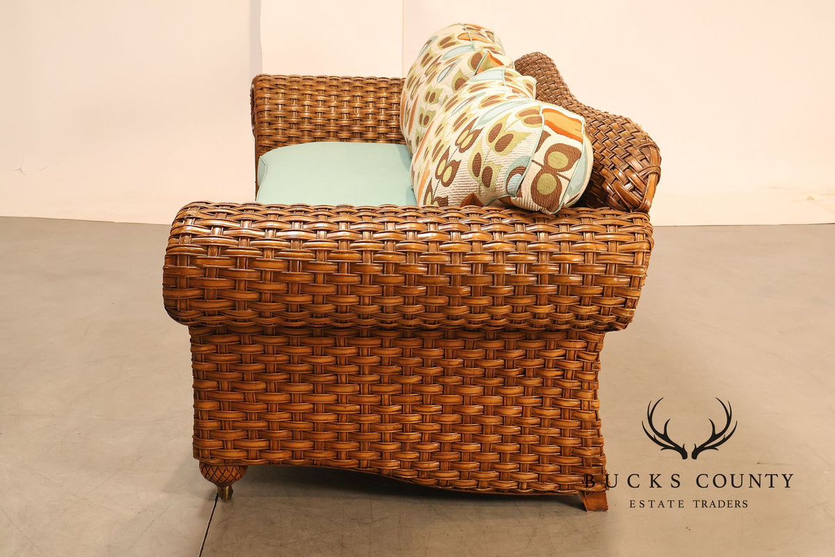 Lane Venture Excursions Pair Of Wicker Sofas With Cushions