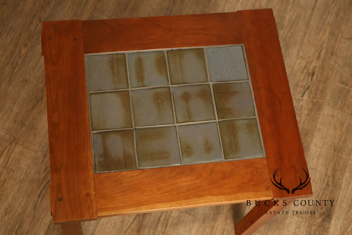 Stickley Mission Collection Tile Top Cherry End Table