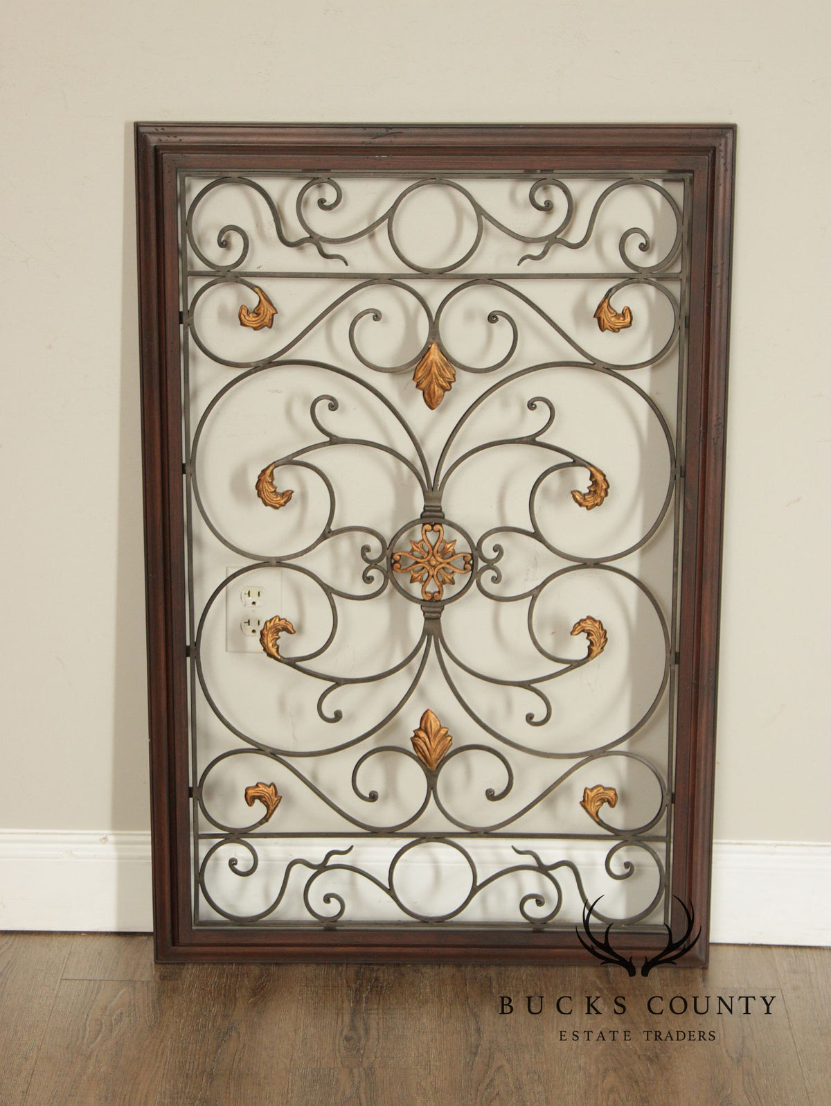 Spanish Baroque Style Partial Gilt Wrought Iron Wall Decor