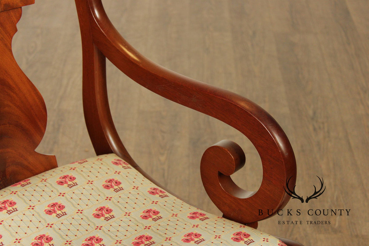 Biggs Furniture Empire Style Set of Eight Mahogany Dining Chairs