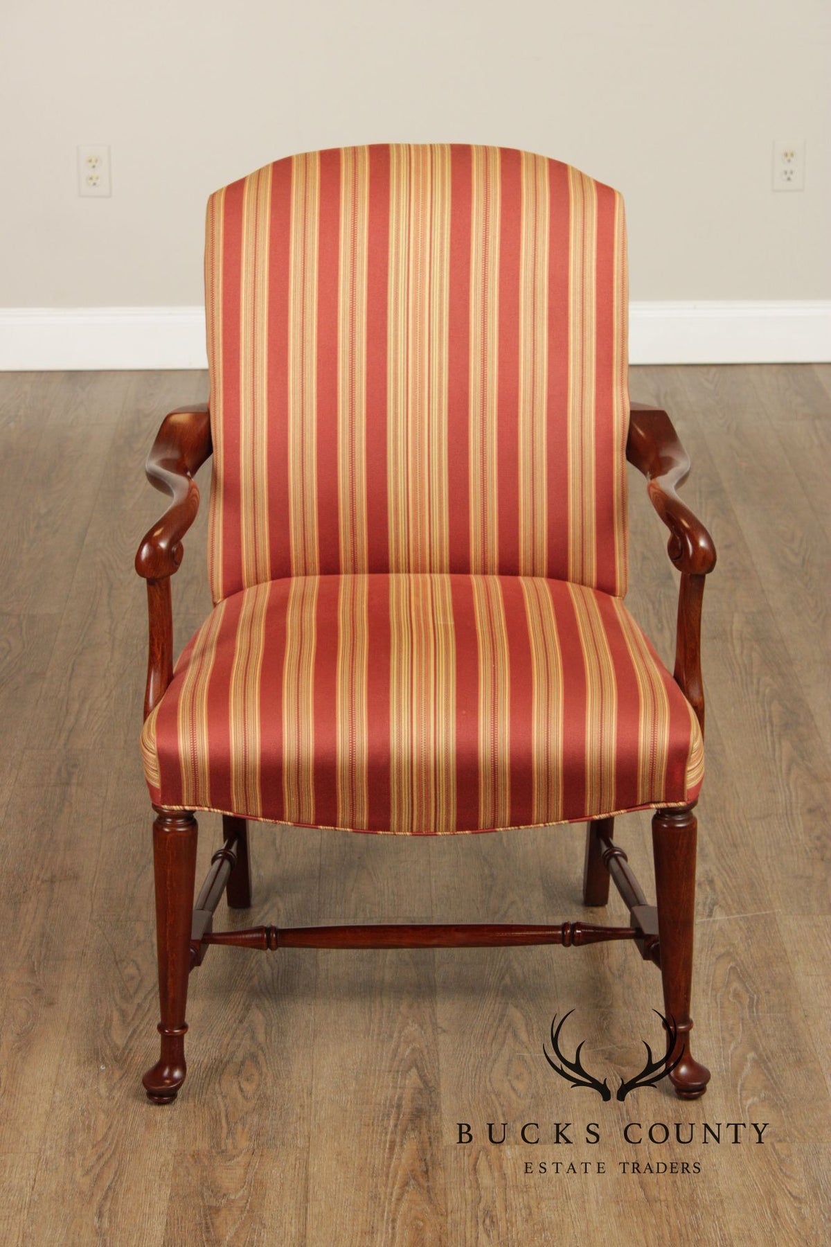 Fairfield Queen Anne Style Pair of Cherry Armchairs