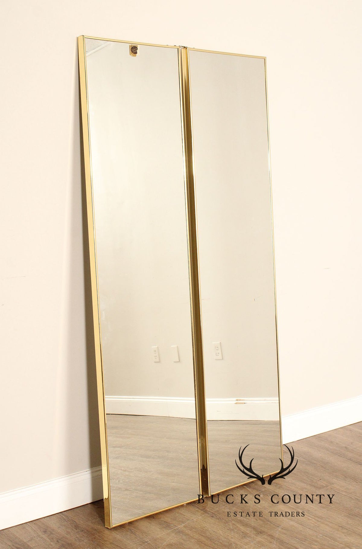 Hollywood Regency Two-Panel Mirrored Room Screen