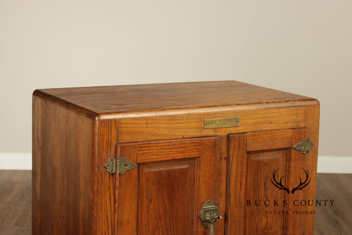 White Mountain Antique Oak Ice Box Refrigerator Cabinet