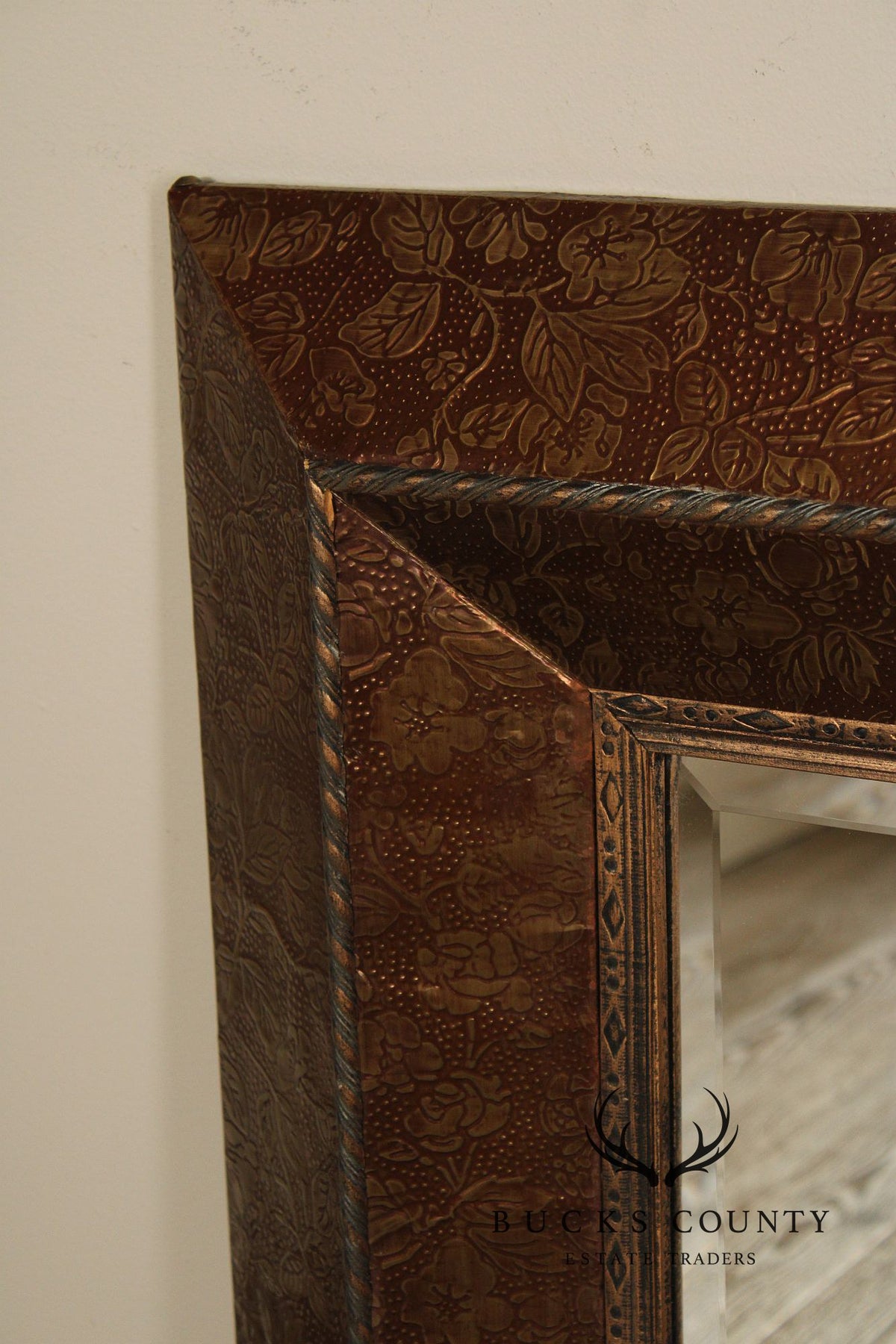 Howard Elliot Collection Chased Embossed Metal Wall Mirror