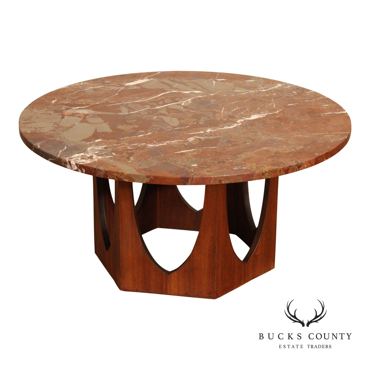 Harvey Probber Mid Century Modern Round Marble Top Coffee Table