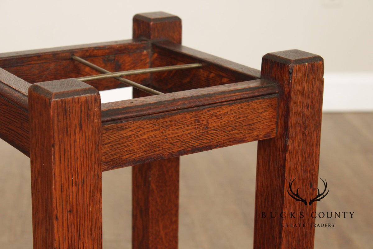 Antique Mission Oak Arts & Crafts Oak Umbrella Stand