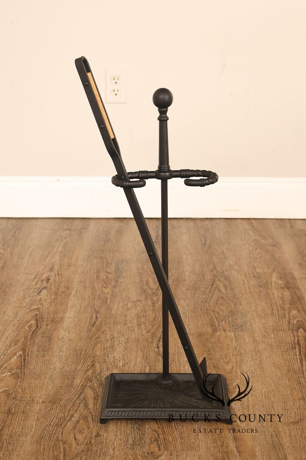 Bradley & Hubbard Fireplace Poker and Stand